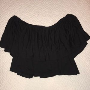 Black Off the Shoulder Crop